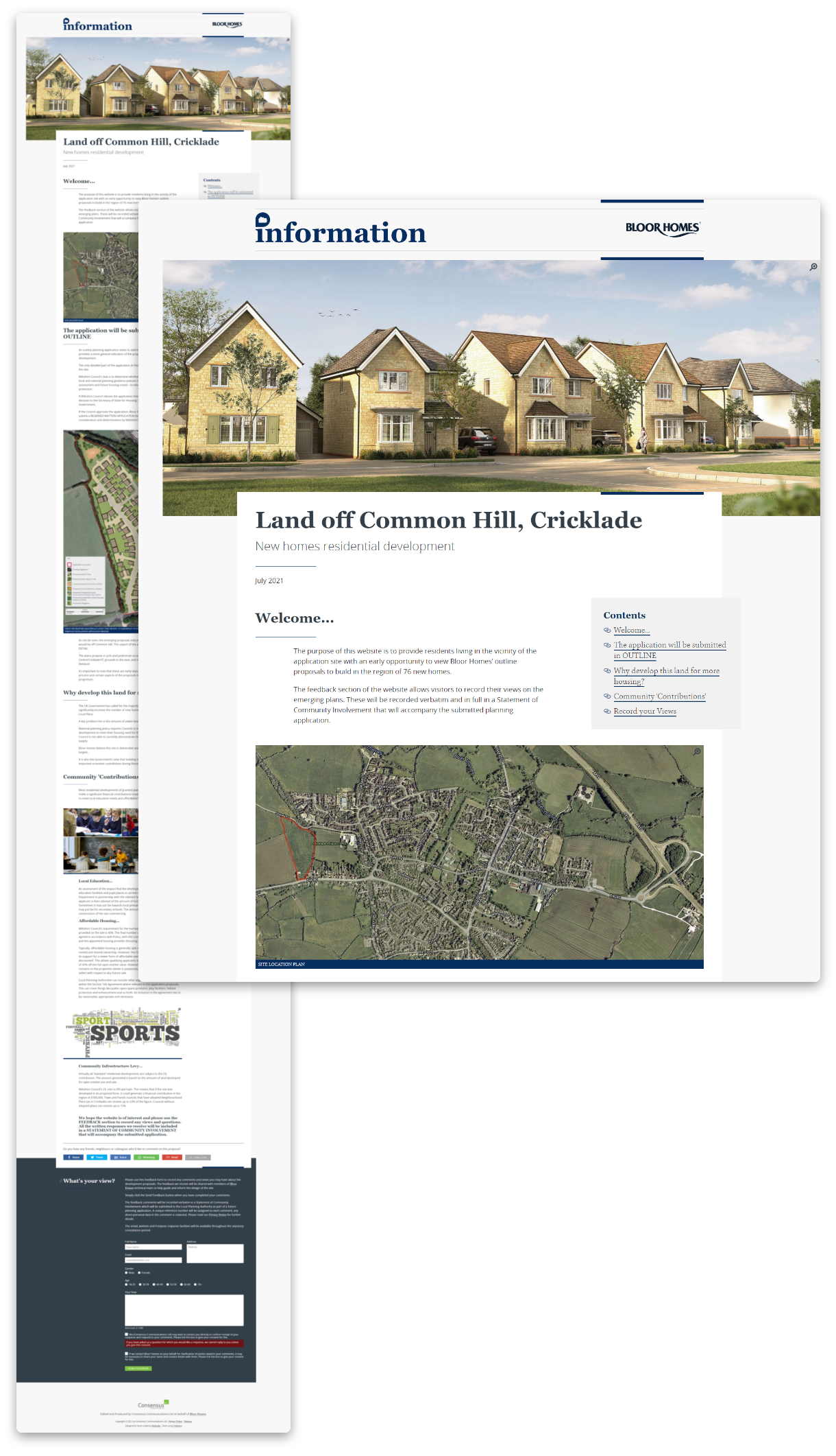 Consensus - Screenshot of webpage showing proposed development