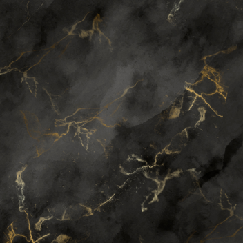 An AI image of a darkgrey/black stone with gold veins marbling though out