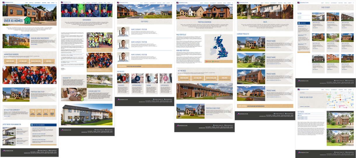 Annington - Screenshot of the initial XD designs