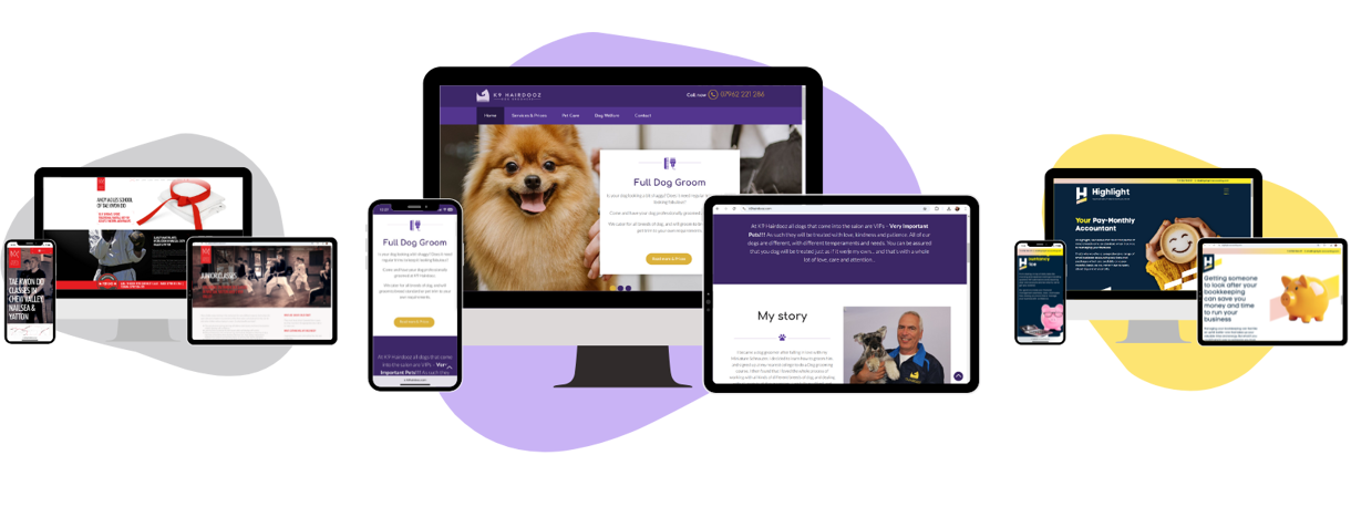Our Services - Small business examples on mobile, tablet and desktop