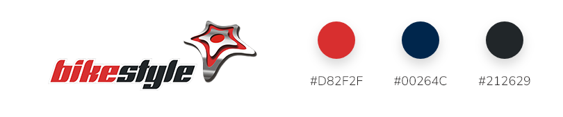 Bike Style - Branding for Bike style with bright reds and dark blues