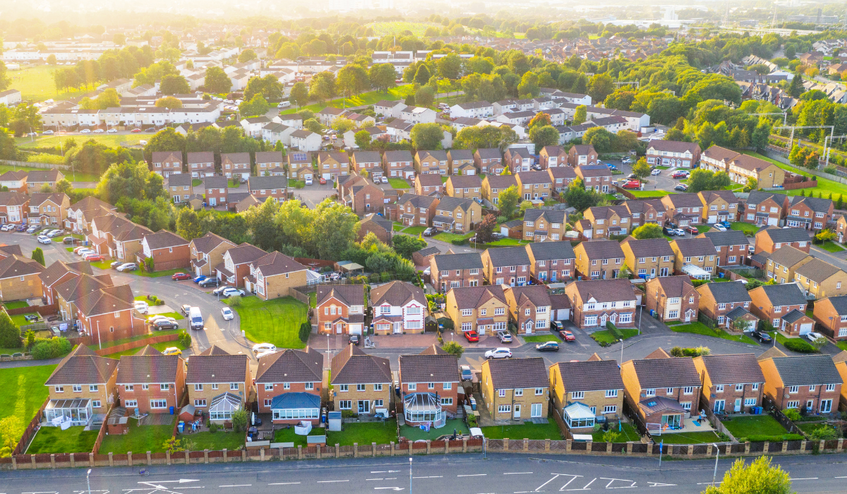 Annington - Hero Image - An aerial view of houses in a town